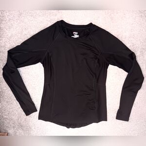 Women's Black Long Sleeve Athletic Top